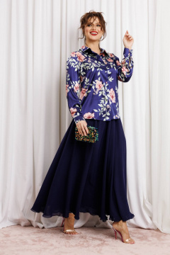 Блуза, юбка Anastasia 1313 темно-синий - фото 1