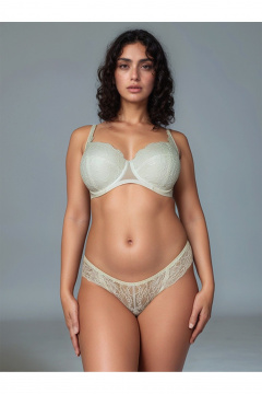 Кружевные стринг трусы с низкой линией талии Frank&Co 21827 сумрачно-белый - фото 2