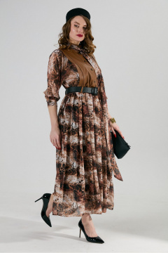 Платье NikVa 1010-1 шоколад_тигровая_абстракция - фото 5