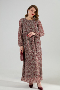 Платье NikVa 801-9 листья_бургунди - фото 3