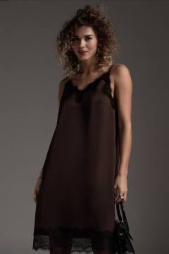 Платье SILVERSPICE S-5539 шоколад - фото 3