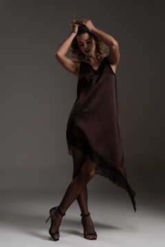 Платье SILVERSPICE S-5540 шоколад - фото 2