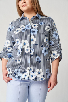 Голубой и серый комплект из рубашки и брюк из текстиля Almirastyle 154 голубой - фото 2