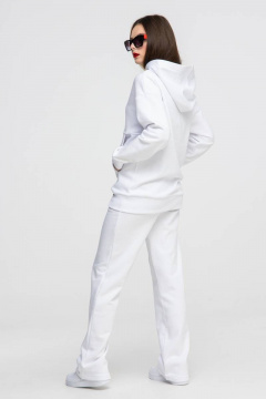 Спортивный костюм худи oversize и брюки палаццо Domna 16071 белый - фото 2
