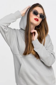 Спортивный костюм худи oversize и брюки палаццо серый Domna 16071 светло-серый - фото 3