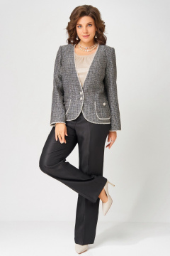 Брюки, джемпер, жакет Fita 4122 черно-бежевый - фото 2