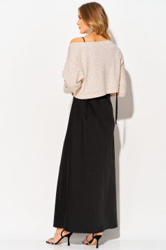 Джемпер, платье Laikony L-504 пудра+черный - фото 5