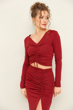 Комплект из топа и юбки из эластичного бифлекса PUR PUR 11-254/1 - фото 4