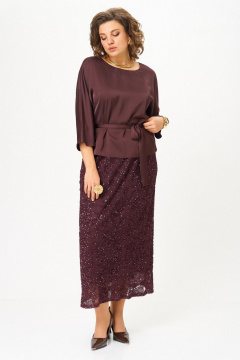 Блуза, юбка Koketka i K 1334 бордовый - фото 4