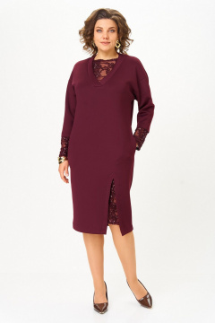 Платье Koketka i K 1337-1 бордовый - фото 4