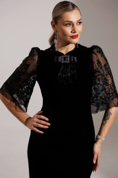 Платье Мода Юрс 25-2884 черный_гипюр - фото 3