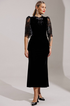 Платье Мода Юрс 25-2884 черный_гипюр - фото 1