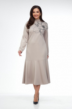 Платье Takka Plus 25-255/1 бежевый - фото 4