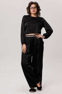 Брюки Anelli 1734 блестящий_черный - фото 4