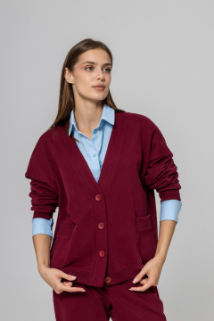 Кардиган Twok 952729 бургунди - фото 1