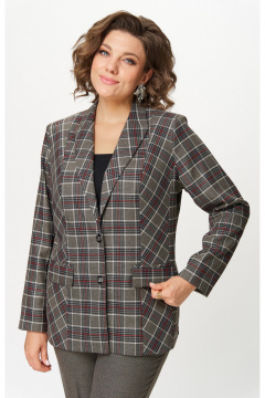 Жакет БелЭльСтиль 412-3_14_22 клетка красно-коричневая - фото 3