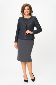 Жакет, юбка ANASTASIA MAK 1302 серый - фото 1