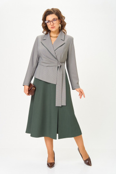 Платье Aira Style 24431 серо-зеленый - фото 1