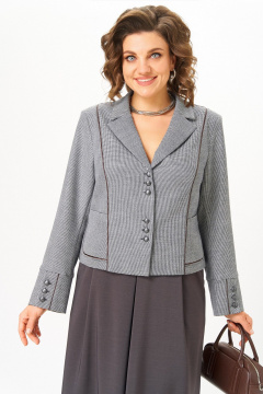 Жакет, юбка Aira Style 24133 серо-коричневый - фото 4