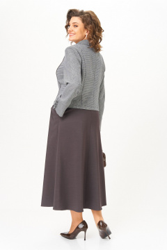 Жакет, юбка Aira Style 24133 серо-коричневый - фото 3