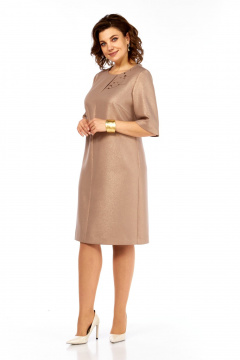 Платье Ольга Стиль С-980 бежево-золотой - фото 2