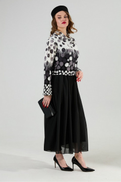 Платье NikVa 924-11 чёрно-бело-серый - фото 4