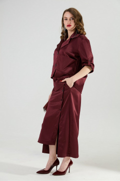 Жакет, юбка NikVa 972-5 бургунди_полоска - фото 5
