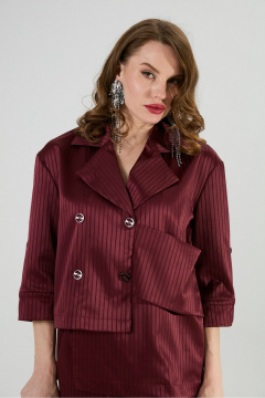 Жакет NikVa 973-4 бургунди_полоска - фото 2