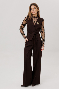 Брюки, брошь, жилет Amberа Style 2148 шоколад - фото 1