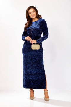 Платье Gizart 5319/1 синий_жатка - фото 5