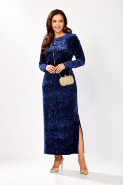 Платье Gizart 5319/1 синий_жатка - фото 3