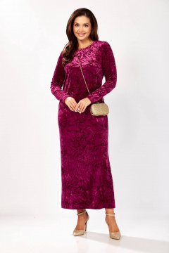 Платье Gizart 5319/1 брусничный_жатка - фото 4