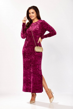 Платье Gizart 5319/1 брусничный_жатка - фото 3