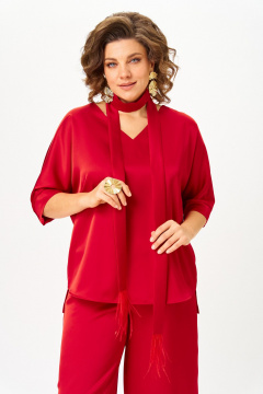 Блуза, брюки БагираАнТа 1092А красный - фото 4