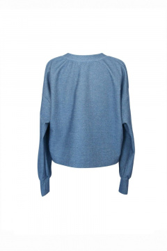 Короткий джемпер из трикотажа с круглой горловиной Alena Goretskaya A1649/9 - фото 3