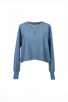 Короткий джемпер из трикотажа с круглой горловиной Alena Goretskaya A1649/9 - фото 2