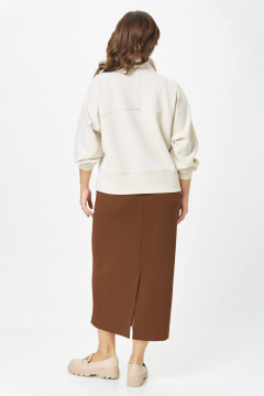 Джемпер, юбка Karina deLux M-1394 молочный+коричневый - фото 4