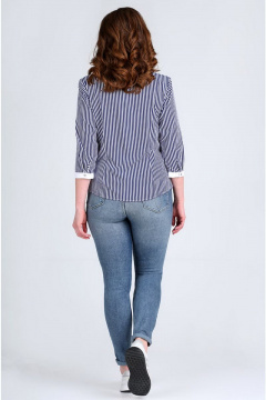 Блуза с карманами и складками на линии груди Таир-Гранд 62219-1  полоска - фото 3
