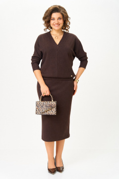 Джемпер, юбка БагираАнТа 1014 шоколад - фото 1