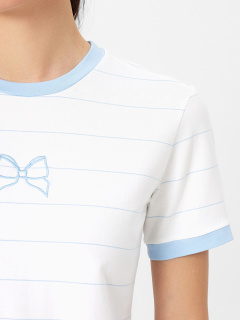 Футболка Mark Formelle 112936/24-33216П-5-2 голубая_полоска_на_белом_592_D_вышивка - фото 5