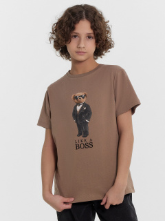 Футболка Mark Formelle 113379/24-27790П-0 мокко_печать_3_сл_на_пол - фото 2