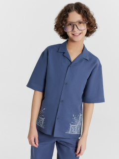 Рубашка Mark Formelle 113454/24-33187П-9 шторм_печать_1_сл_на_ПР_1сл_на_ЛВ_дет_пер - фото 2