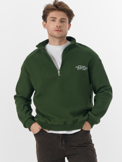 Толстовка Mark Formelle 121935/24-4958П-2 т.зеленый_печать_3_сл_на_пол - фото 1