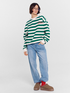 Свитшот Mark Formelle 122887/1/22/24339ПП-7П молочно_зеленая_полоска_1_сл_на_пол - фото 3