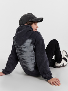 Худи Mark Formelle 123445/24-ОБР29516П-7П ACID_WASH_черный_печать_009.2Худи_Эйсид - фото 2