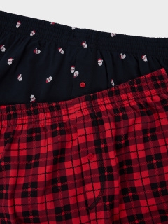 Трусы Mark Formelle 411152-2/25-5100П-0Н черная_клетка_на_красном_мелкая_набивка_на_черном - фото 3