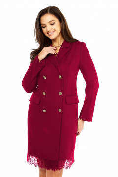 Платье с кружевом женское красное Милора-стиль 1413 красный - фото 2