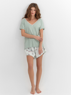 Футболка, шорты Mark Formelle 592544/25-35486ПП-14 эдельвейс_веточки_на_мятном - фото 1