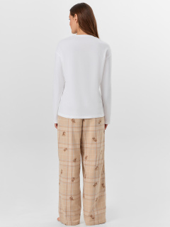 Брюки, джемпер Mark Formelle 592625/25-36548ПП-14 белый_клетка_с_мишки_на_песочном_4_сл_на_пол - фото 2