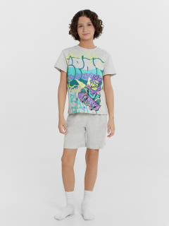 Футболка, шорты Mark Formelle 563322-1/24-32077ПП-0 серый_меланж_печать_Печать - фото 1